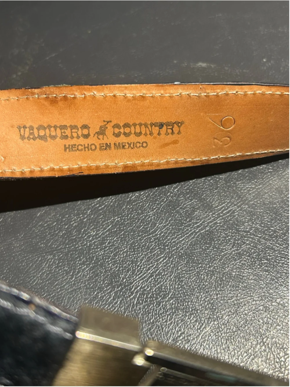 Men's Vaquero Country Belt One Size Black Silver Leather